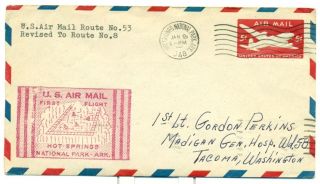 1948 Cam Flight Cover 2n17 Hot Springs,  Ar To Little Rock,  Ar. photo