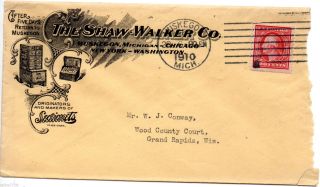 Shaw - Walker Muskegon Michigan 1910 Scott 353 Perf 12 Coil End Spliced Paste - Up photo