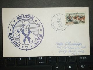 Uss Terrell County Lst - 1157 Naval Cover 1964 Sailor Cachet photo