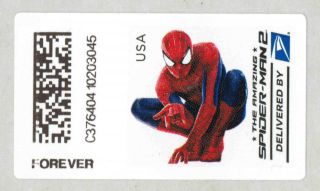 2014 Us Computer Vended Atm Forever Spider - Man 2 Stamp - Label 1 Nh photo