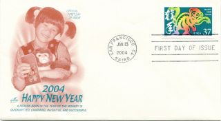 Chinese Year 2004 First Day Cover - Year Of The Monkey San Francisco Jan 13 photo