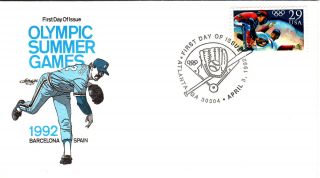 1992 Barcelona Summer Olympics First Day Cover - - Artmaster - - Baseball photo