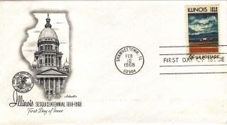 1968 Illinois Statehood First Day Cover - - Artmaster photo