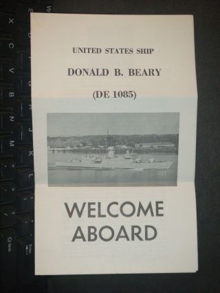 Uss Donald B.  Beary De - 1085 Naval Welcome Aboard Booklet photo