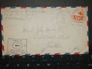 Apo 350 Cherbourg,  France 1944 Censored Wwii Army Cover 26th Sg Sev Co Apo 436 photo