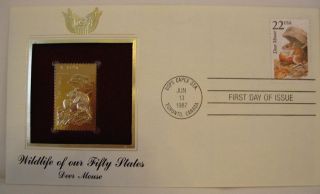 1987 Gold Stamp Wildlife Of Our Fifty States;deer Mouse - Postal Commemorative photo