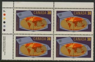 Canada 1251 Top Left Plate Block Map,  International Trade photo
