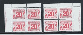 Centennial Postage Dues 20 Cents Ur + Ul J - 38 Nh photo