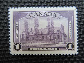 1938 Canada $1 Stamp Featuring The Chateau De Ramezay,  245,  Mh; Cv $80.  00 photo