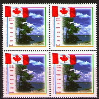 Canada 1995 Sc1546 Mi1465 3.  60 Mieu 1 Block Flag Over Lake photo