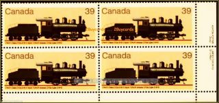 Canada 1985 Canadian Train Lokomotive Wagon Fv Face $1.  56 Stamp Block photo