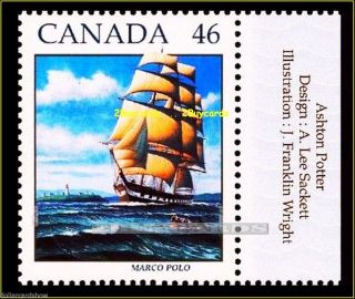 Canada 1999 Canadian Marco Polo Sailing Ship Fv Face 46 Cent Stamp photo