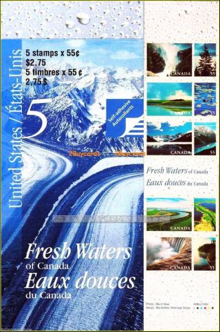 Canada 2000 Fresh Waters United State Fv Face $2.  75 Stamp Sheet Booklet photo