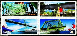 Canada 2005 Canadian Famous Bridges Fv Face $2 Dollar Stamp Block photo