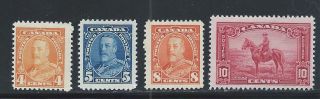 King George V Pictorial 4 To 10 Cents 220 - 221 - 222 - 223 Mh photo