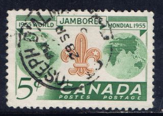 Canada 356 (3) 1955 5 Cent World Scout Jamboree St.  Joseph D ' Alma,  Quebec photo