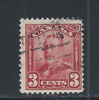 King George V Scroll 3 Cents Carmine 151 + Vg photo