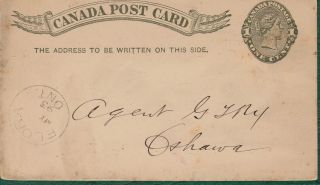 Canada.  Pre Cancelled Correspondance Card With 1c Black.  Postally 1893 photo