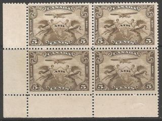 Canada Sg274 1928 5c Olive - Brown Block Of 4 photo