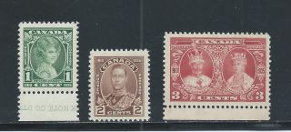 King George V Silver Jubilee 1+2+3 Cents 211+212+213 Nh photo