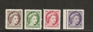Queen Elizabeth Ii Wilding 1 To 4 Cents Tagged 337p To 340p photo