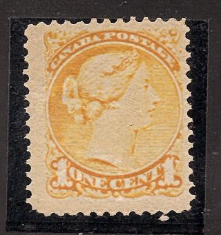 Small Queen Issue 1 Cent Yellow 35 Mh+fine photo