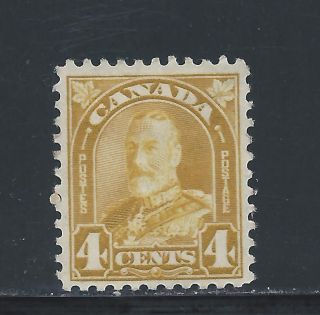 King George V Arch/leaf 4 Cents Yellow Bistre 168 Mh photo