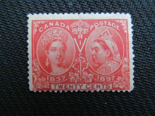 1897 Canada 20 Cent Stamp,  59,  Cv $275.  00 photo