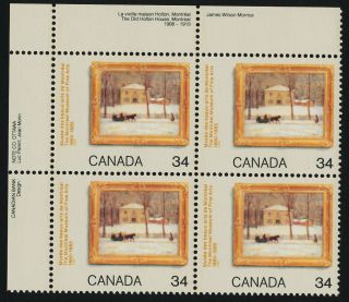 Canada 1076 Tl Plate Block Art,  Winter Scene,  Horse,  Sleigh photo