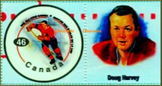 Canada 2000 Canadian Hockey Canadiens Doug Harvey Face 46 Cent Stamp photo