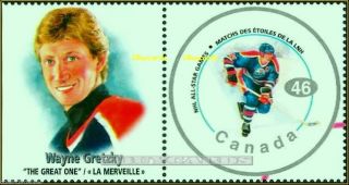 Canada 2000 Canadian Hockey Oilers Wayne Gretzky Fv Face 46 Cent Stamp photo