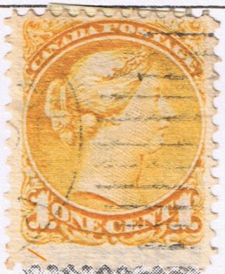 Canada 1873 - 4 Sq 1c Orange,  Pos Dot Ll,  Perf 12x12,  Vfu Scott 35a photo