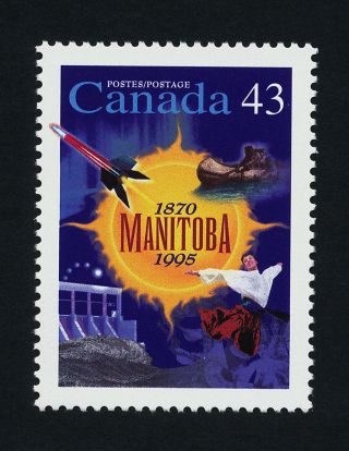 Canada 1562 Manitoba,  Rocket,  Dance,  Canoe photo