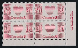 Canada 560i Br Plate Block Heart,  World Health Day photo