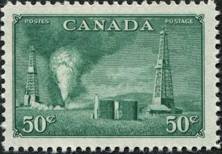 Canada 1950 (kgvi) 50c Green Sg431 Cv £6.  00 Mh Postage photo