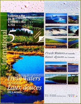Canada 2000 International Fresh Water Fv Face $4.  75 Stamp Sheet Booklet photo