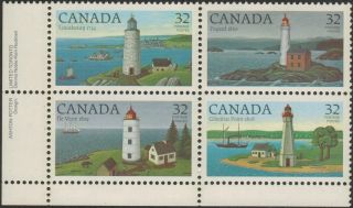 Canada 1984 Lighthouses Block Of 4 Ua1035a photo