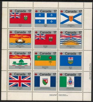 Canada 1979 Provincial Flags Block Of 12 Ua832a photo
