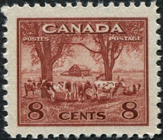 Canada 1942 - 8 (kgvi) 8c Red - Brown Sg382 Cv £5.  50 F Mh Postage photo