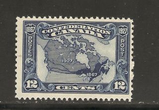 60th Ann.  Of Confederation 12 Cents Map Of Canada 145 Nh photo