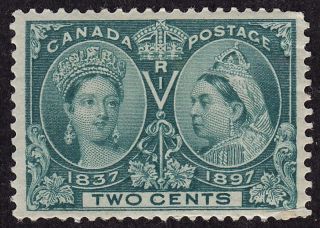 Canada Scott 52 Stamp - Hinged,  Well Centered - Old Classic Queens photo