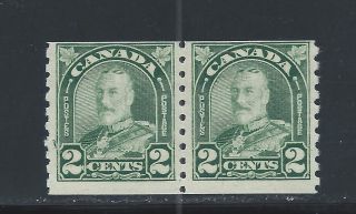 King George V Arch/leaf 2 Cents Coil Pair 180 Nh photo