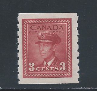 King George Vi War Issue 3 Cents Coil Stamp 265 Nh photo
