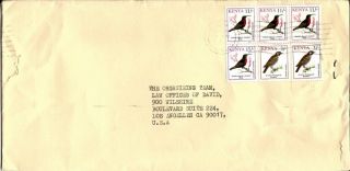 1993 Or 1994? Kenya Airmail Cover To Los Angeles Ca Usa Birds photo