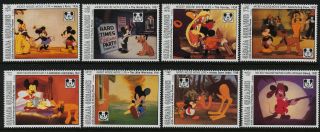 Grenada Grenadines 1587 - 94 Disney,  Mickey Mouse 65th Anniversary photo