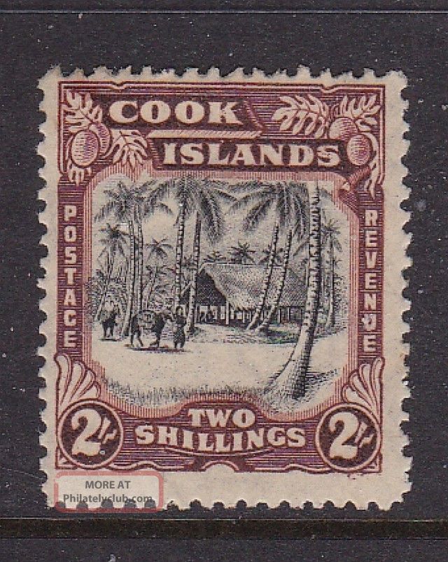 Cook Islands 1938 - 40 2 Shillings Brown Pictorial Definitive Mlh British Colonies & Territories photo