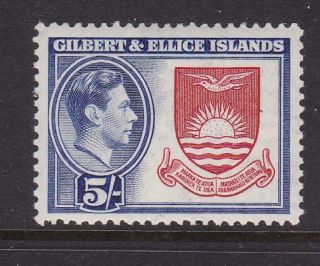 Gilbert & Ellice Islands 1939 Scott 51 Kgv1 Arms 5/ - Blue photo