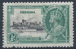 Grenada 1935 Sg145 1/2d Black Green Kgv Silver Jubilee Mh A 010 photo