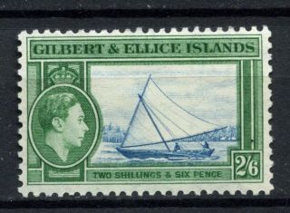 Gilbert & Ellice Is.  1939 - 55 Kgvi Sg 53,  2s6d Deep Blue & Emerald Mh A54074 photo
