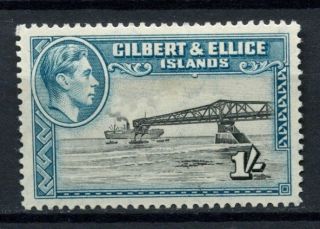 Gilbert & Ellice Is.  1939 - 55 Kgvi Sg 51a 1s Brownish & Black Turq - Blue Mh A54073 photo